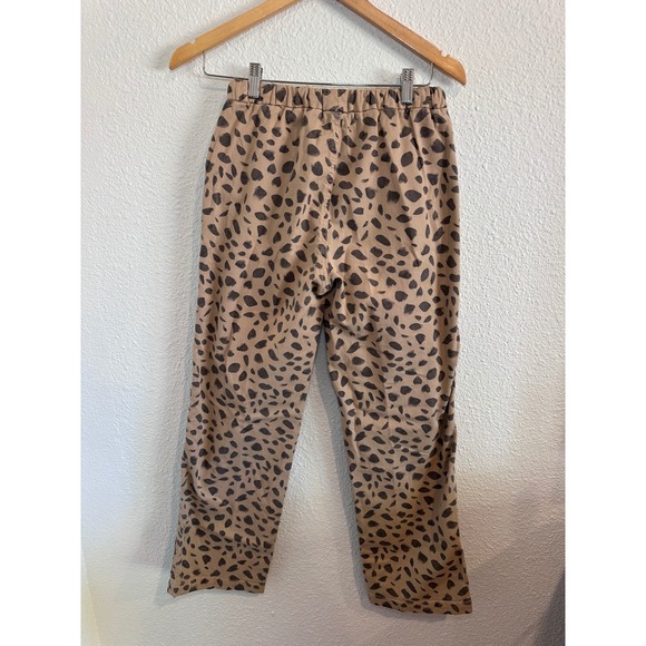 Marine Layer Allison Pants Leopard Print Tan Charcoal Drawstring XS - Picture 5 of 10
